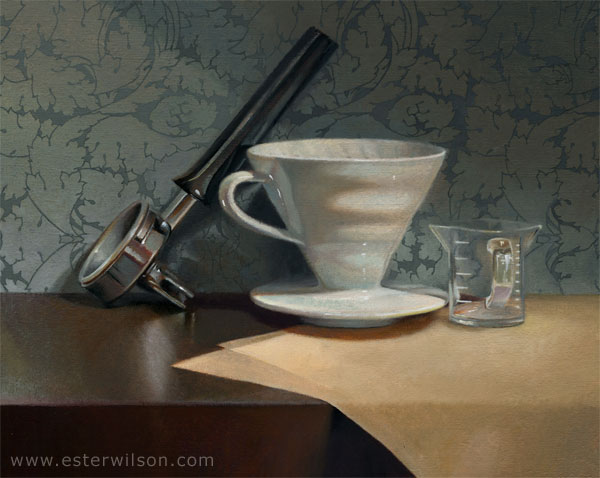 Fresh Ground Coffee Oil Painting